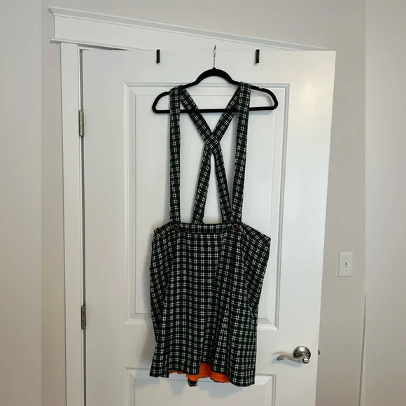 BNWT Maeve Green Plaid Pinafore skirt 24w Anthropologie - Picture 5 of 7